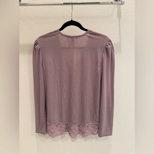 American Rag Mauve Lace Hem Blouse
